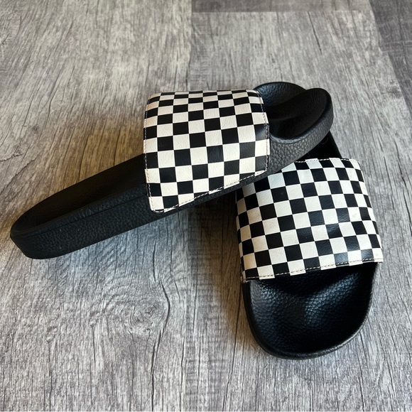 VANS Slide On Sandals Waffle Sole CHECKERBOARD Checkers Men's Size 12 - Picture 2 of 7
